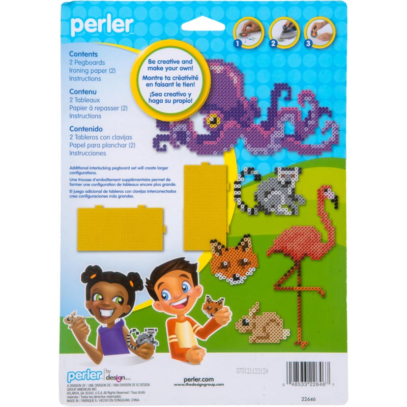 Perler Beads Yellow Square Pegboards, 2pc, 5.7'' L x 5.7'' H, Small - Image 2
